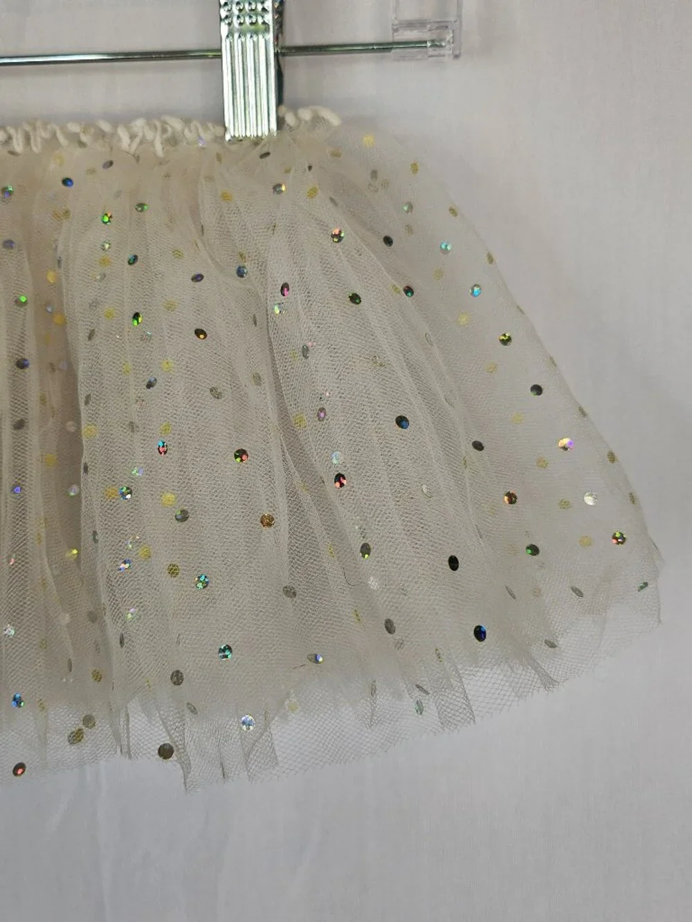 Danskin | White Sequin Tutu Skirt | Ballet Dance Costume | Girls M/L